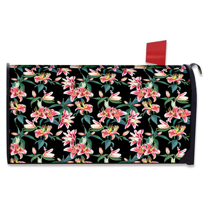 Watercolor Tropical Lily Pattern Print Mailbox Cover