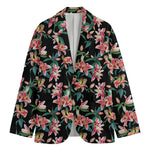 Watercolor Tropical Lily Pattern Print Men's Blazer