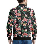 Watercolor Tropical Lily Pattern Print Men's Bomber Jacket