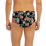 Watercolor Tropical Lily Pattern Print Men's Briefs