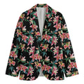 Watercolor Tropical Lily Pattern Print Men's Cotton Blazer