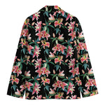 Watercolor Tropical Lily Pattern Print Men's Cotton Blazer