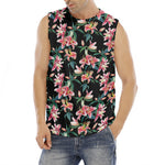 Watercolor Tropical Lily Pattern Print Men's Fitness Tank Top