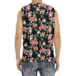 Watercolor Tropical Lily Pattern Print Men's Fitness Tank Top