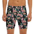 Watercolor Tropical Lily Pattern Print Men's Long Boxer Briefs