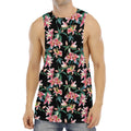 Watercolor Tropical Lily Pattern Print Men's Muscle Tank Top