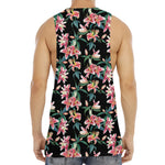 Watercolor Tropical Lily Pattern Print Men's Muscle Tank Top