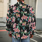 Watercolor Tropical Lily Pattern Print Men's Shirt Jacket