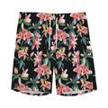 Watercolor Tropical Lily Pattern Print Men's Athletic Shorts
