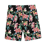 Watercolor Tropical Lily Pattern Print Men's Sports Shorts