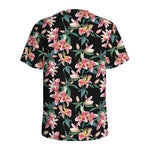 Watercolor Tropical Lily Pattern Print Men's Sports T-Shirt