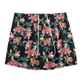 Watercolor Tropical Lily Pattern Print Mesh Shorts