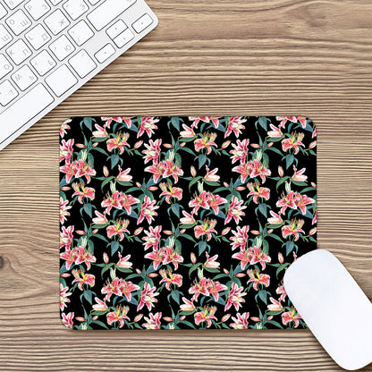 Watercolor Tropical Lily Pattern Print Mouse Pad