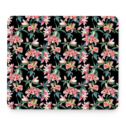 Watercolor Tropical Lily Pattern Print Mouse Pad