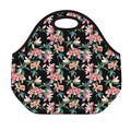 Watercolor Tropical Lily Pattern Print Neoprene Lunch Bag