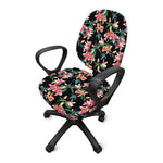 Watercolor Tropical Lily Pattern Print Office Chair Cover