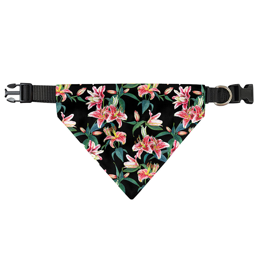 Watercolor Tropical Lily Pattern Print Over The Collar Dog Bandana