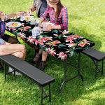 Watercolor Tropical Lily Pattern Print Picnic Table Cover