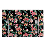 Watercolor Tropical Lily Pattern Print Placemat