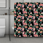 Watercolor Tropical Lily Pattern Print Polyester Shower Curtain