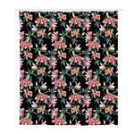 Watercolor Tropical Lily Pattern Print Polyester Shower Curtain