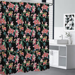 Watercolor Tropical Lily Pattern Print Premium Shower Curtain