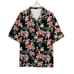 Watercolor Tropical Lily Pattern Print Rayon Hawaiian Shirt
