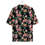 Watercolor Tropical Lily Pattern Print Rayon Hawaiian Shirt
