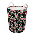 Watercolor Tropical Lily Pattern Print Round Laundry Basket