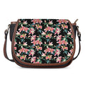 Watercolor Tropical Lily Pattern Print Saddle Bag