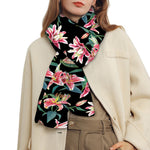 Watercolor Tropical Lily Pattern Print Scarf