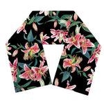 Watercolor Tropical Lily Pattern Print Scarf