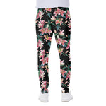 Watercolor Tropical Lily Pattern Print Scuba Joggers