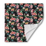 Watercolor Tropical Lily Pattern Print Silk Bandana