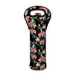 Watercolor Tropical Lily Pattern Print Single Neoprene Wine Tote