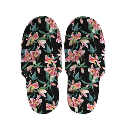 Watercolor Tropical Lily Pattern Print Slippers