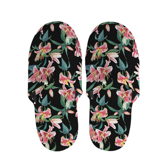 Watercolor Tropical Lily Pattern Print Slippers