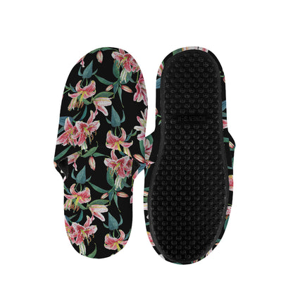 Watercolor Tropical Lily Pattern Print Slippers