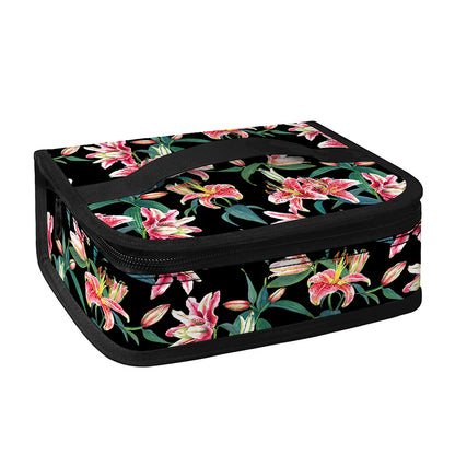 Watercolor Tropical Lily Pattern Print Small Lunch Bag
