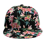 Watercolor Tropical Lily Pattern Print Snapback Cap
