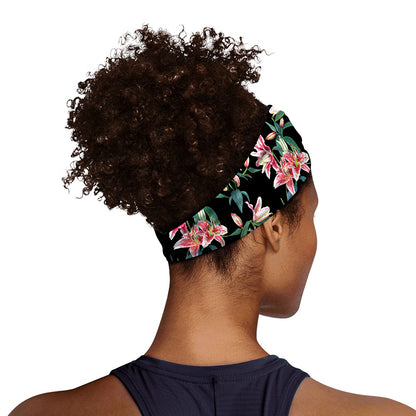 Watercolor Tropical Lily Pattern Print Sports Headband