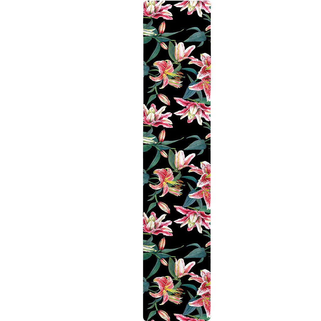 Watercolor Tropical Lily Pattern Print Table Runner