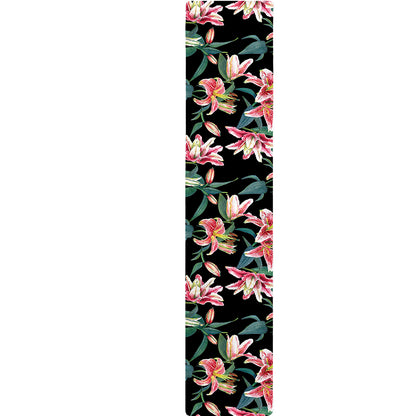 Watercolor Tropical Lily Pattern Print Table Runner