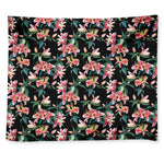 Watercolor Tropical Lily Pattern Print Tapestry