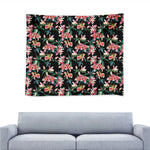 Watercolor Tropical Lily Pattern Print Tapestry