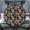 Watercolor Tropical Lily Pattern Print Tire Cover With Camera Hole