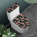 Watercolor Tropical Lily Pattern Print Toilet Lid And Tank Cover Set
