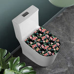 Watercolor Tropical Lily Pattern Print Toilet Lid Cover