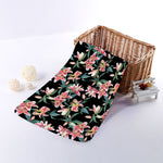 Watercolor Tropical Lily Pattern Print Towel