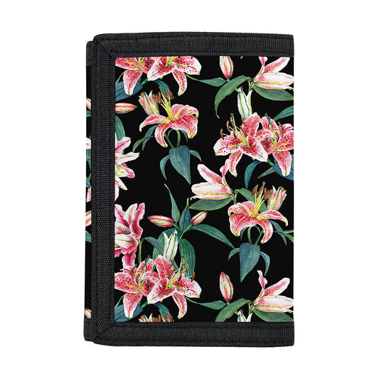 Watercolor Tropical Lily Pattern Print Trifold Wallet